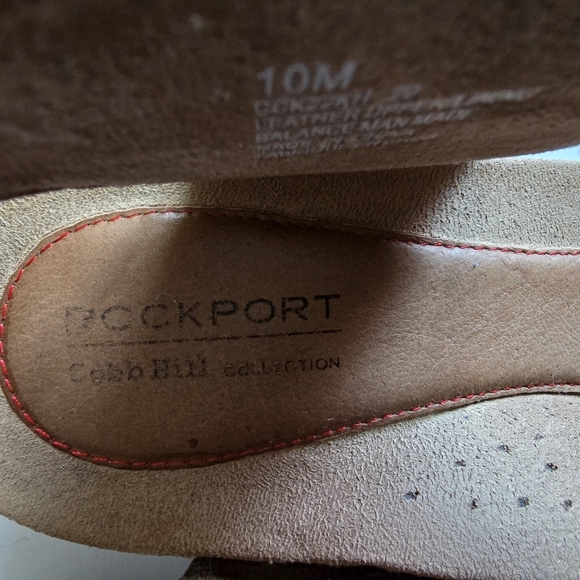 Cobb Hill by Rockport Hollywood 2 Piece Cuff Open Toe Wedge Sandals Khaki Sz 10 - Picture 8 of 12